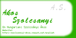 akos szolcsanyi business card