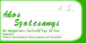 akos szolcsanyi business card